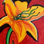 Orange Lily (red background)